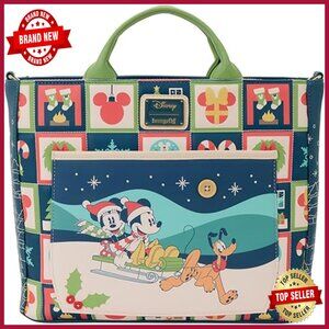 Convertible Tote Backpack Faux Leather Holiday Disney Mickey Minnie